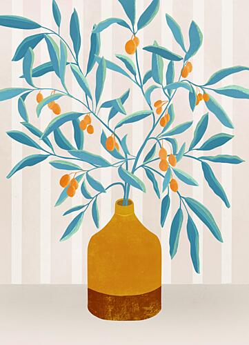 Vibrant Berry Still Life Art Print