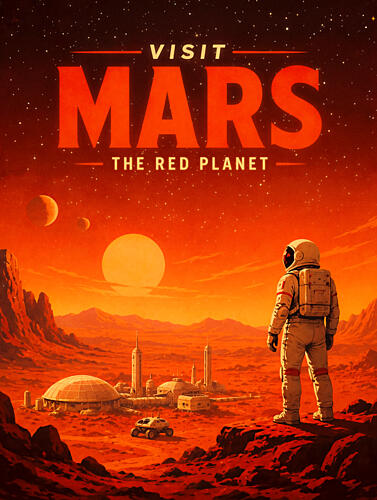 Astronaut Mars Colony Vista Art Print by Taudalpoi