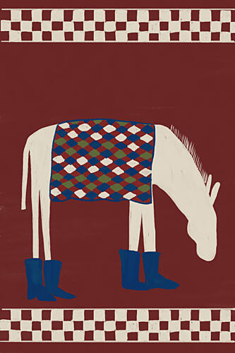 Whimsical Donkey in Boots Surréaliste reproduction