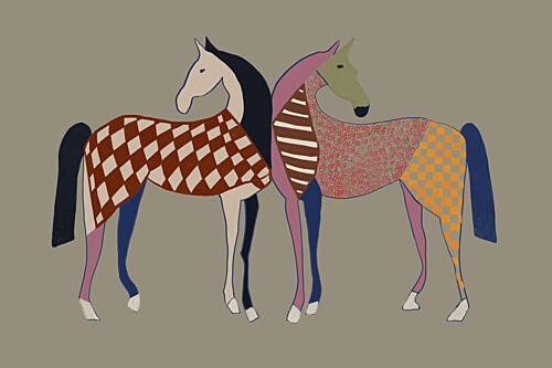 Colorful Patterned Horses Art Print