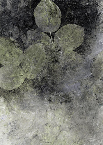 Dark Textured Leaves Art déco reproduction