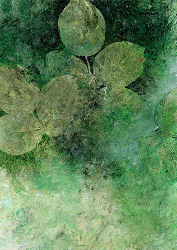 Organic Green Abstract Art abstrait reproduction