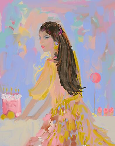 Elegant Birthday Party Art Print by Josie George