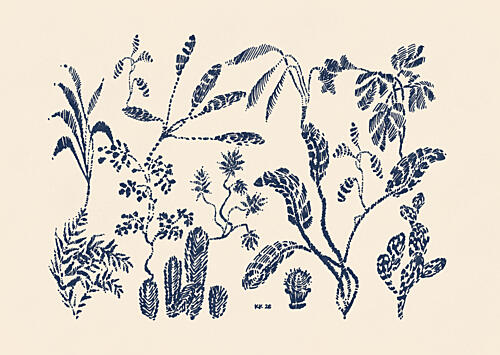 Indigo Botanical Collection Art Print
