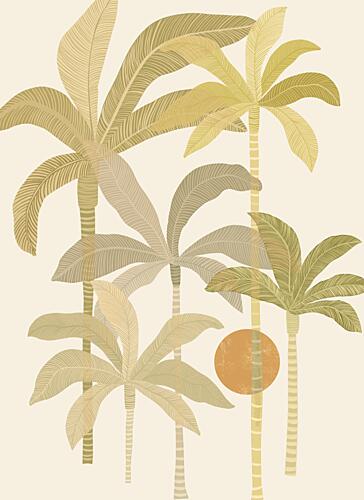 Warm Tropical Palms Art Print