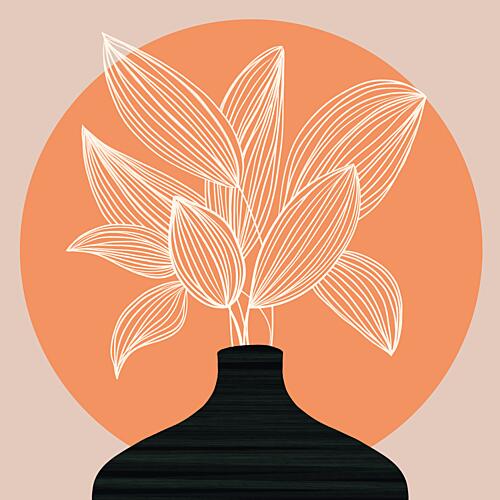 Minimalist Botanical Vase Minimaliste reproduction