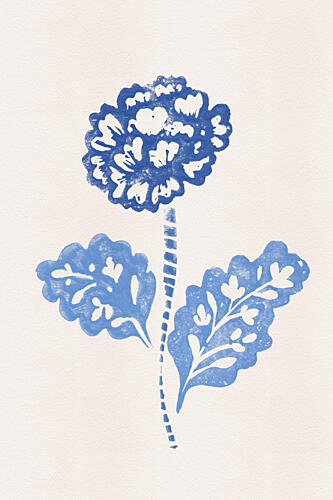 Indigo Botanical Impression Art Print by Melissa McKeagney