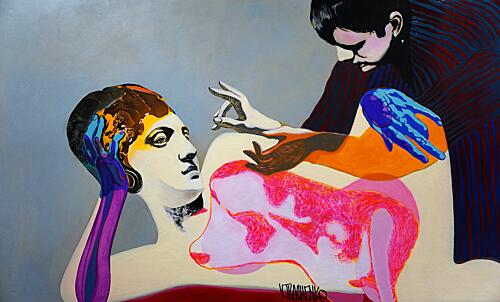 Vibrant Women Abstract Painting Art Print