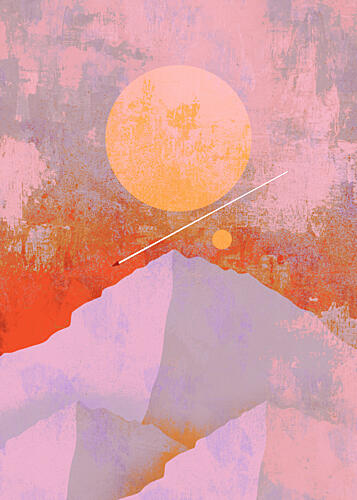 Surreal Mountain Horizon Montagne reproduction