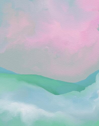 Dreamy Pastel Landscape Art Print by Josie George