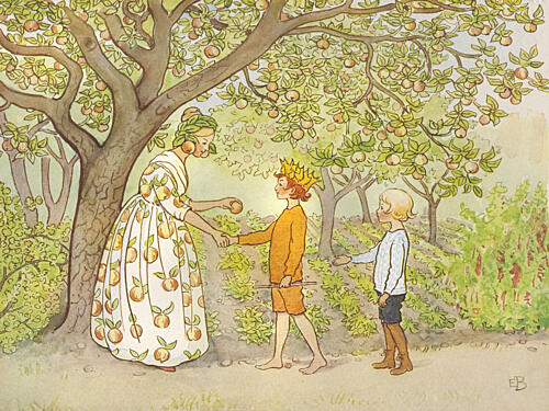 Lasse Liten I Tradgarden 1923 00 Art Print by Elsa Beskow