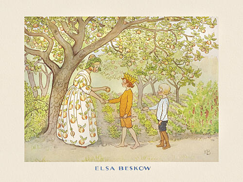 Lasse Liten I Tradgarden Art Print by Elsa Beskow