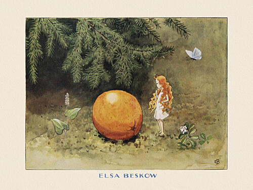 Solagget Apelsinen Art Print by Elsa Beskow