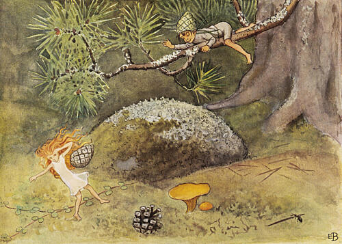 Solagget Kottarna1932 Aquarelle reproduction