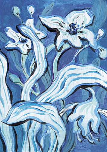 Blue Blossom I Impressionniste reproduction