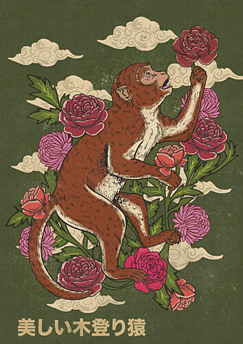 Beautiful Climbing Monkey Art Print by Nicholas