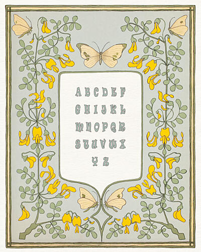 Elegant Floral Alphabet Art Print by Wild Violets