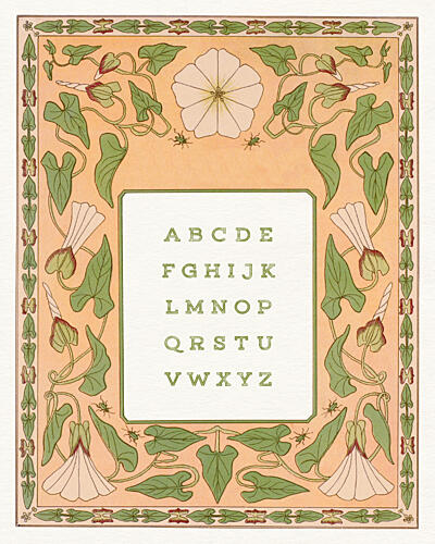 Elegant Floral Alphabet Art Print by Wild Violets