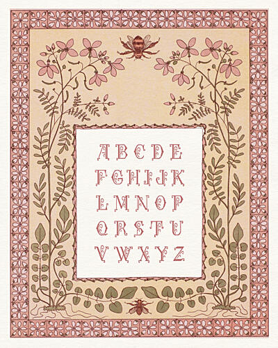 Charming Botanical Alphabet Art Print by Wild Violets