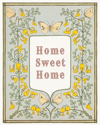 Home Sweet Home Butterflies Art Print by Wild Violets