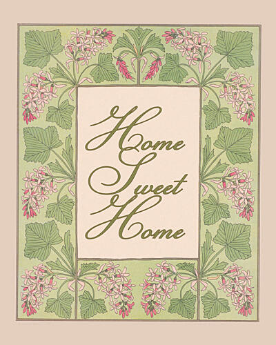 Floral Home Sweet Home Art Print by Wild Violets
