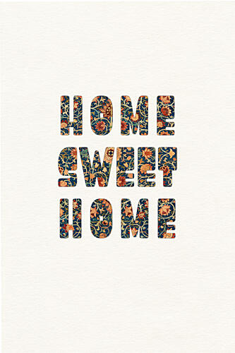 Floral Home Sweet Home Art Print by Wild Violets