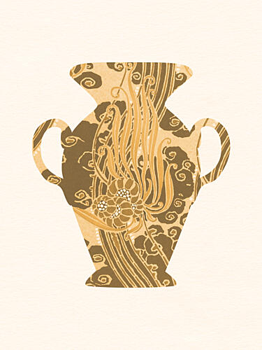 Golden Floral Vase Doré reproduction