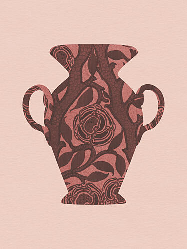 Rose Patterned Vase Art nouveau reproduction