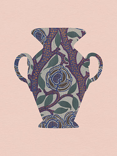 Vintage Floral Vase Art nouveau reproduction
