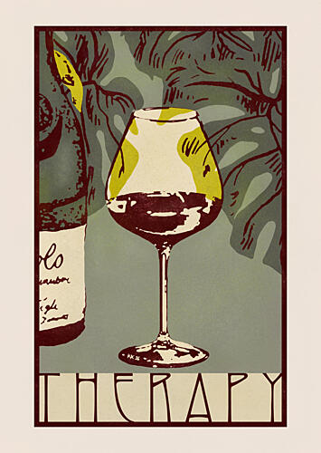 Red Wine Therapy Art Print