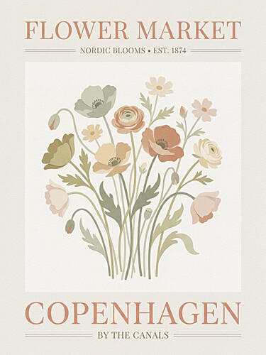 Copenhagen Flower Market Art Print