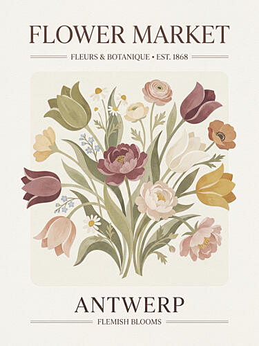 Antwerp Flower Market Art Print by Andreas Magnusson