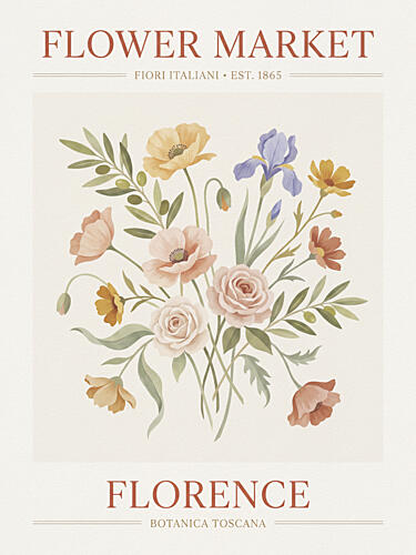 Soft Tuscan Bouquet Art Print