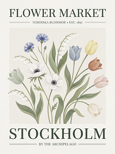 Stockholm Flower Market Art Print
