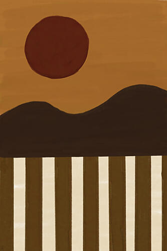 Minimalist Desert Sun Minimaliste reproduction