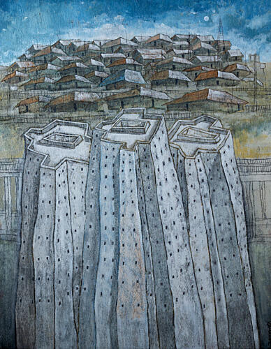 Urban Hillside Contrast Art Print by James Kamande