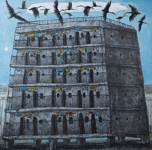 Urban Tower Birds Art Print by James Kamande