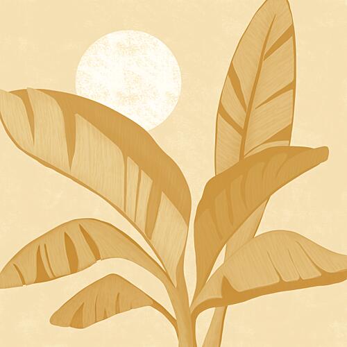 Golden Banana Leaves Art Print