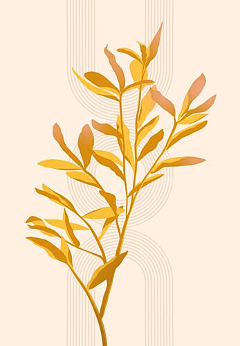 Golden Botanical Branch Doré reproduction