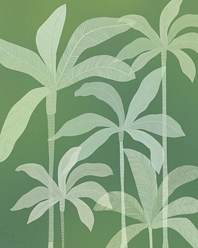 Serene Green Palms Art Print