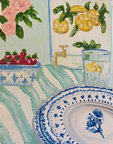 Elegant Summer Refreshments Art Print