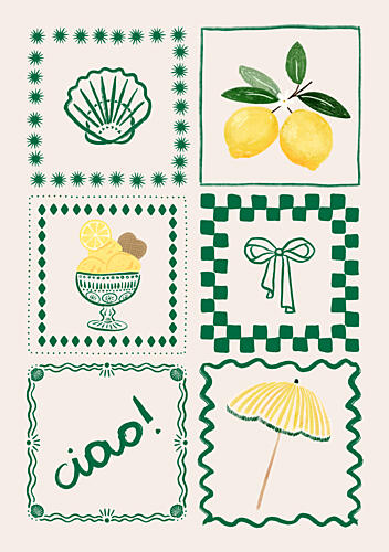 Cheerful Italian Summer Art Print by Katarzyna Gasiorowska