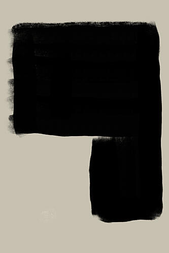 Abstract Black Form Art Print by The Miuus Studio