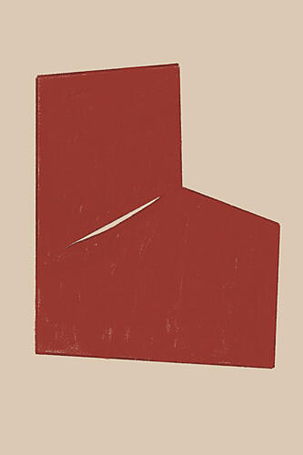 Bold Red Cut Art Print by The Miuus Studio