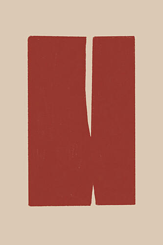 Split Red Shapes Art Print by The Miuus Studio