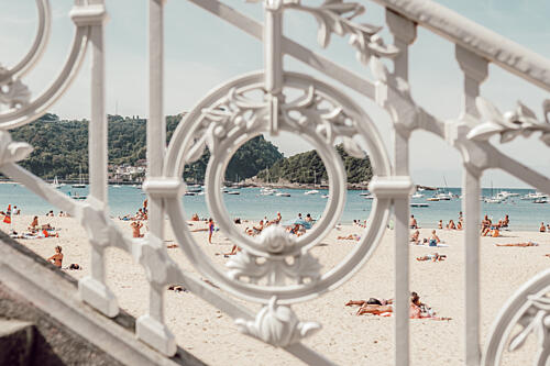 Framed Beach View Art Print by Aimee Giles