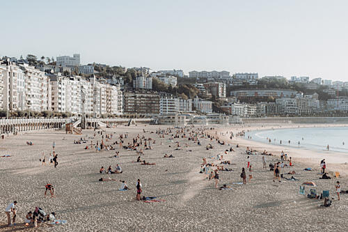Lively City Beach Art Print by Aimee Giles