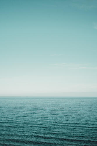 Calm Blue Horizon Art Print by Aimee Giles