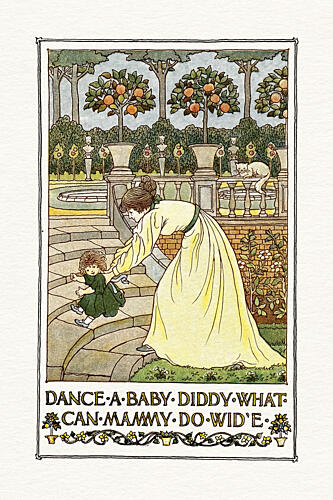 Mother Child Garden Dance Art Print by Wild Violets