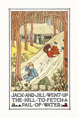 Jack and Jill Falling Down Art Print by Wild Violets